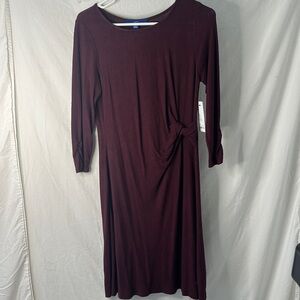 Maroon, long sleeve petite medium dress